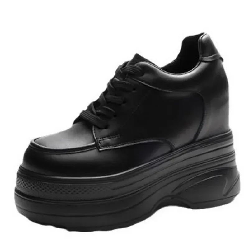 Wedge Heeled Sneaker - Nowe damskie sneakersy ze skóry naturalnej,