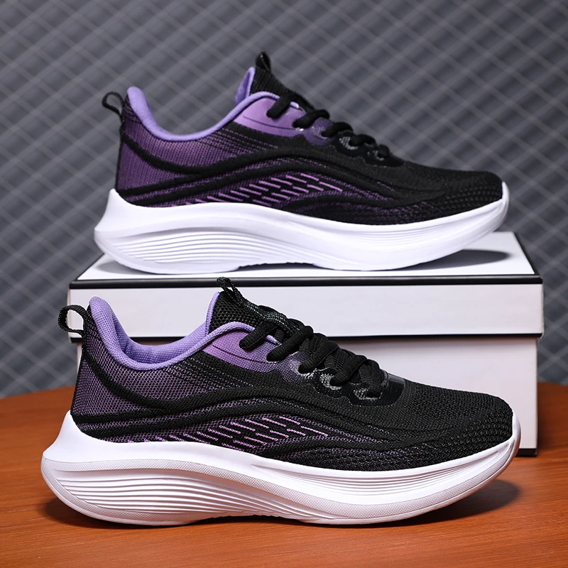Women Shoes Qc - Damskie sneakersy na platformie, oddychające, z