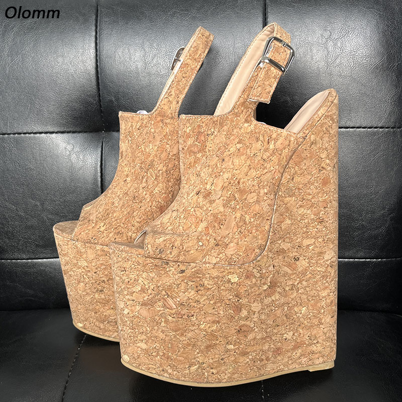 Cork Wedge Sandal - Olomm Ręcznie Robione Damskie Letnie Sandały
