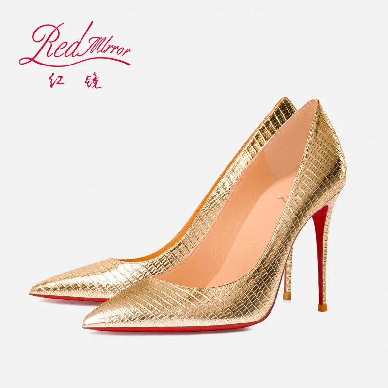 Women'S Shoes Red Bottoms - Wiosna/lato czerwony dół jaszczurka tłoczony złoty