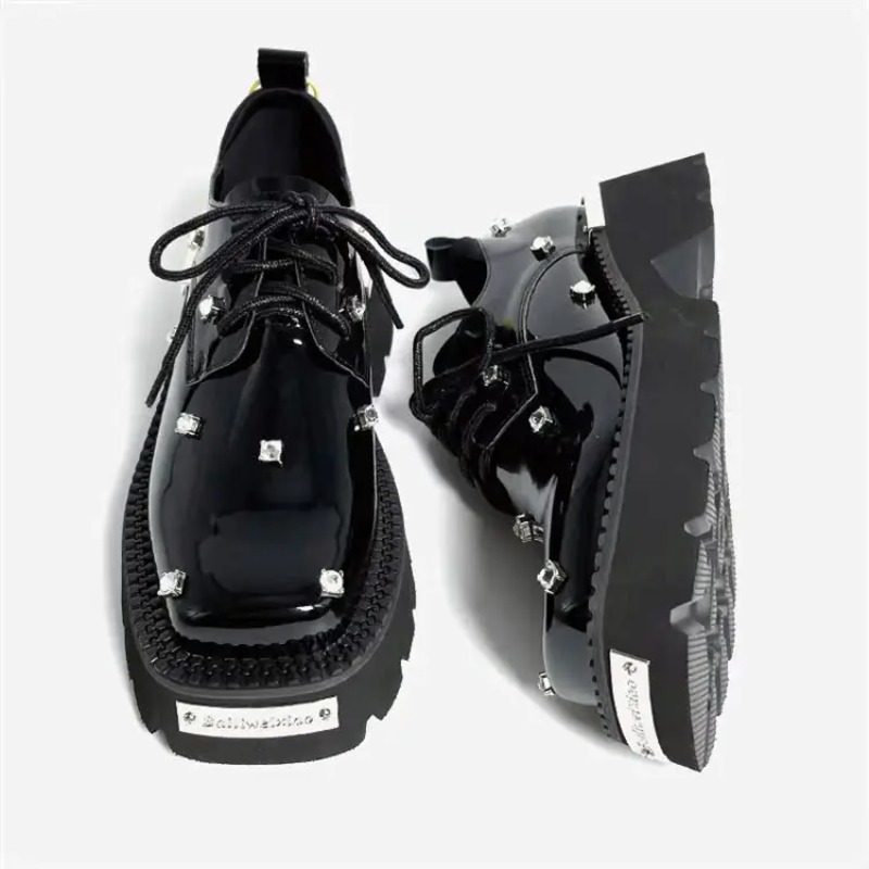 Women Shoes Sandals - Damskie mokasyny Kryształowa platforma Grube Mary