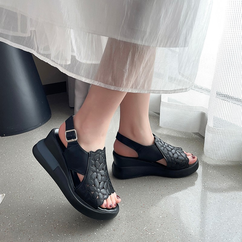 Wedge Heeled Sneaker - Modne damskie buty na platformie z