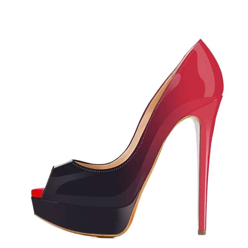 Patent Leather Pump - Szpilki damskie, seksowne czółenka, platforma 14