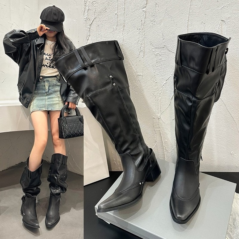 High Knee Heel Boots - Damskie botki na wiosnę i lato