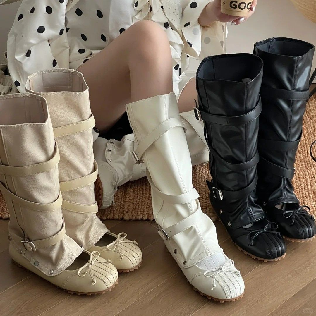 High Knee Heel Boots - Nowe odpinane buty baletowe damskie z