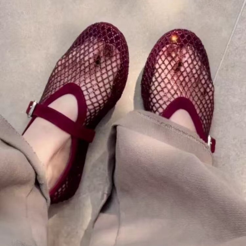 Rhinestone Sandal Women - Ażurowe sandały Baotou z cyrkoniami damskie