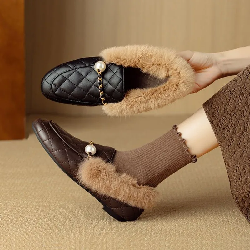 Women Shoes Mk - 2026 Nowe Czarne Brązowe Jesienno-Zimowe Pluszowe