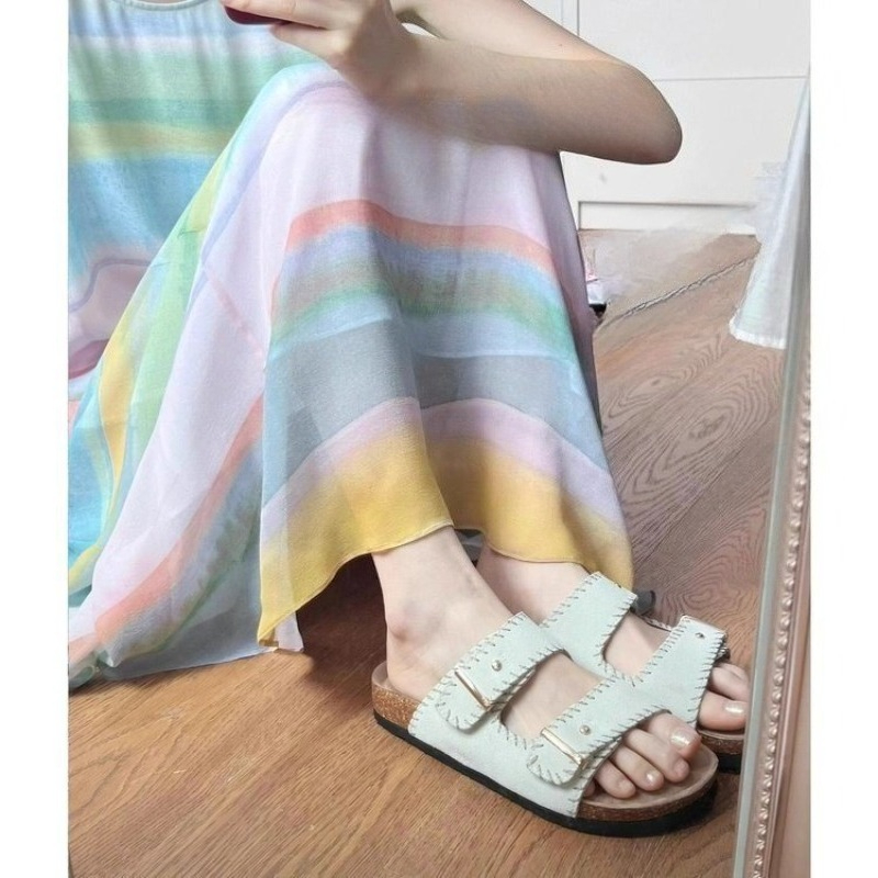 Damskie klapki z regulowanymi  – Cork Wedge Sandal recenzja i cena