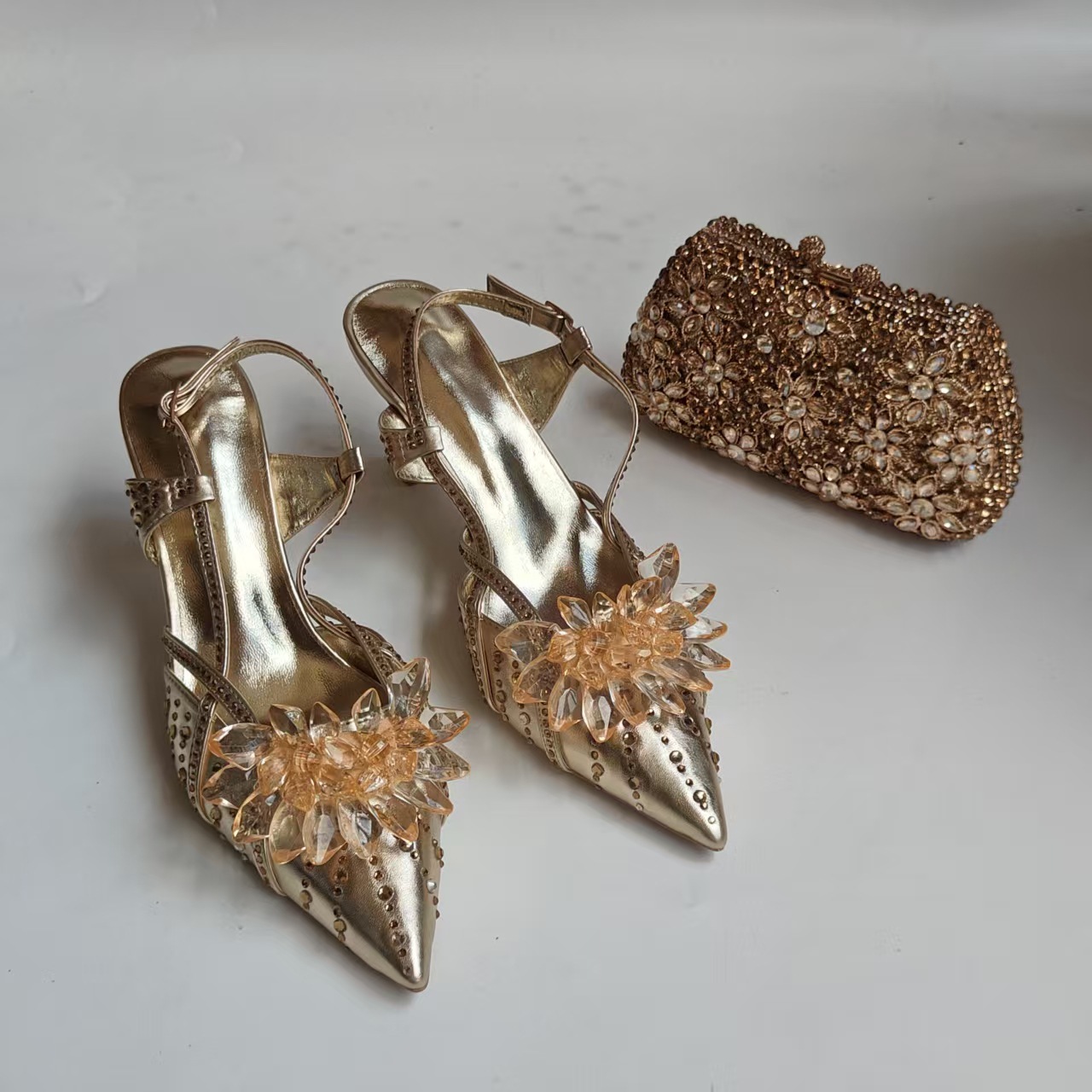 Sandały na wysokim obcasie z p – Rhinestone Sandal Women recenzja i cena