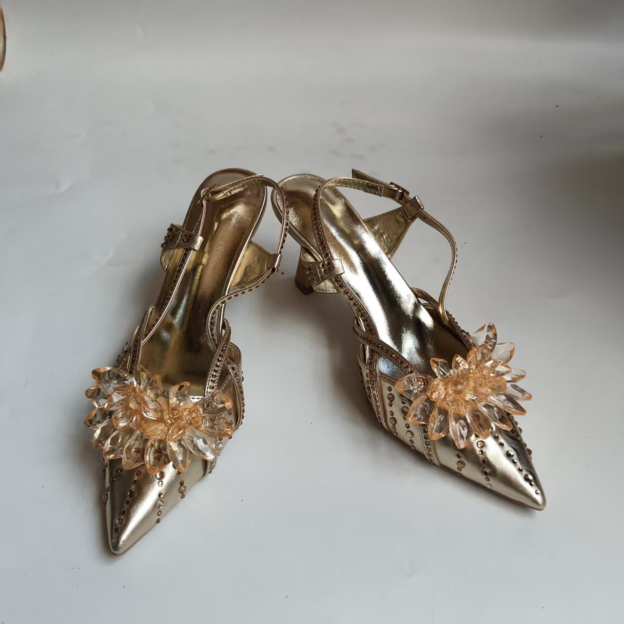 Sandały na wysokim obcasie z p – Rhinestone Sandal Women recenzja i cena