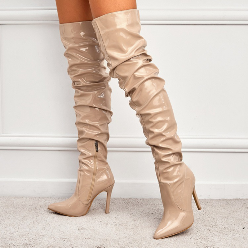 Damskie kozaki za kolano, błys – Patent Leather Pump recenzja i cena