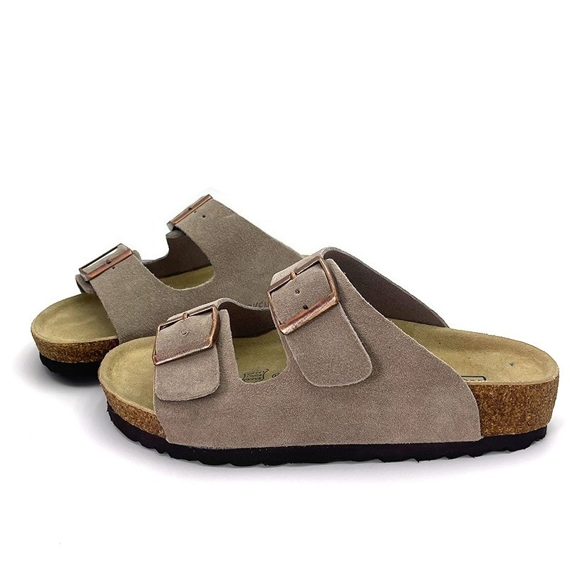 Modne zamszowe skórzane klapki – Cork Wedge Sandal recenzja i cena