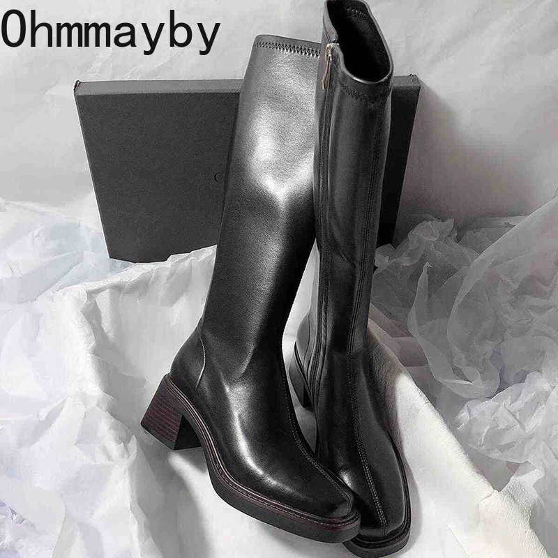 Vintage gruby obcas damskie bu – High Knee Heel Boots recenzja i cena