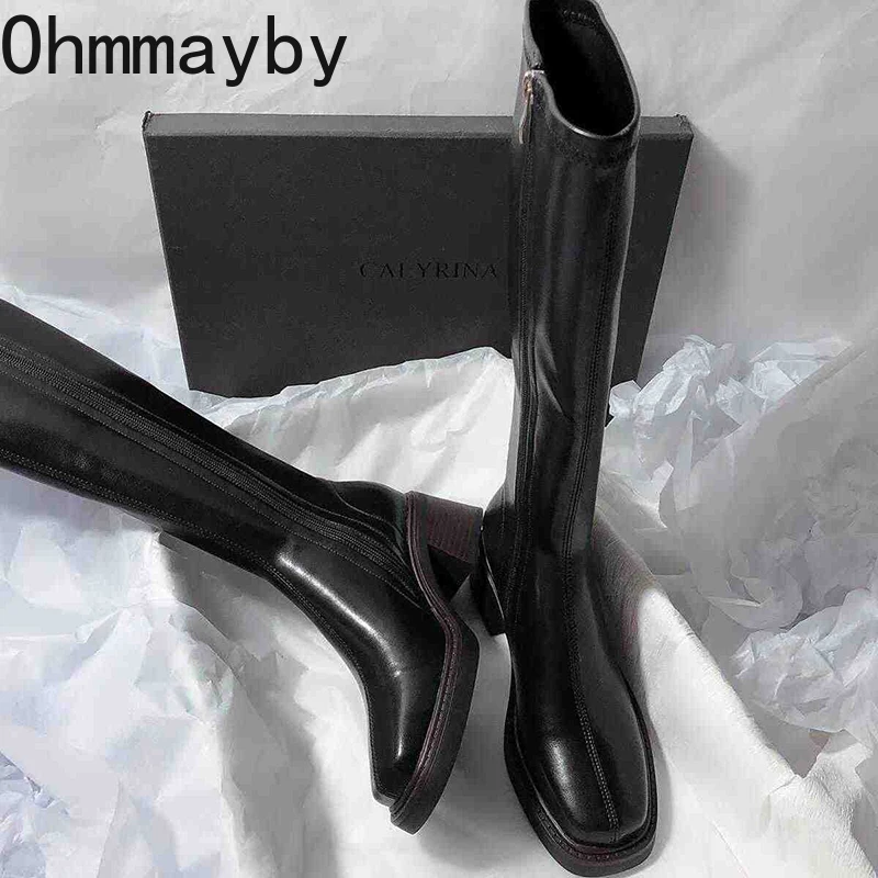 Vintage gruby obcas damskie bu – High Knee Heel Boots recenzja i cena