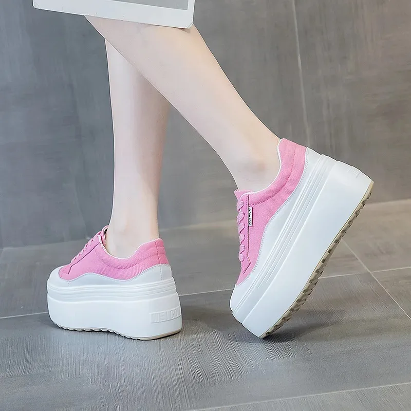 8cm nowe płótno prawdziwej skó – Wedge Heeled Sneaker recenzja i cena