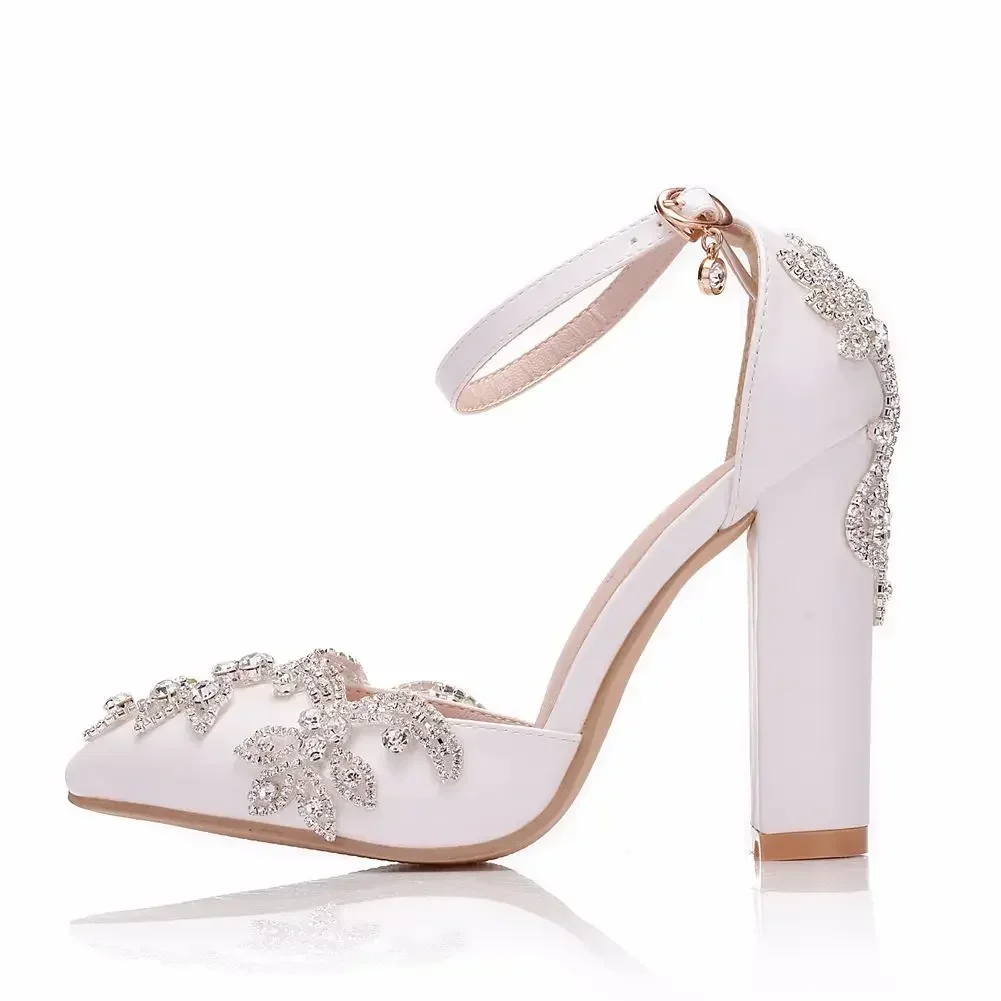 Buty na grubym obcasie z ostry – Rhinestone Sandal Women recenzja i cena