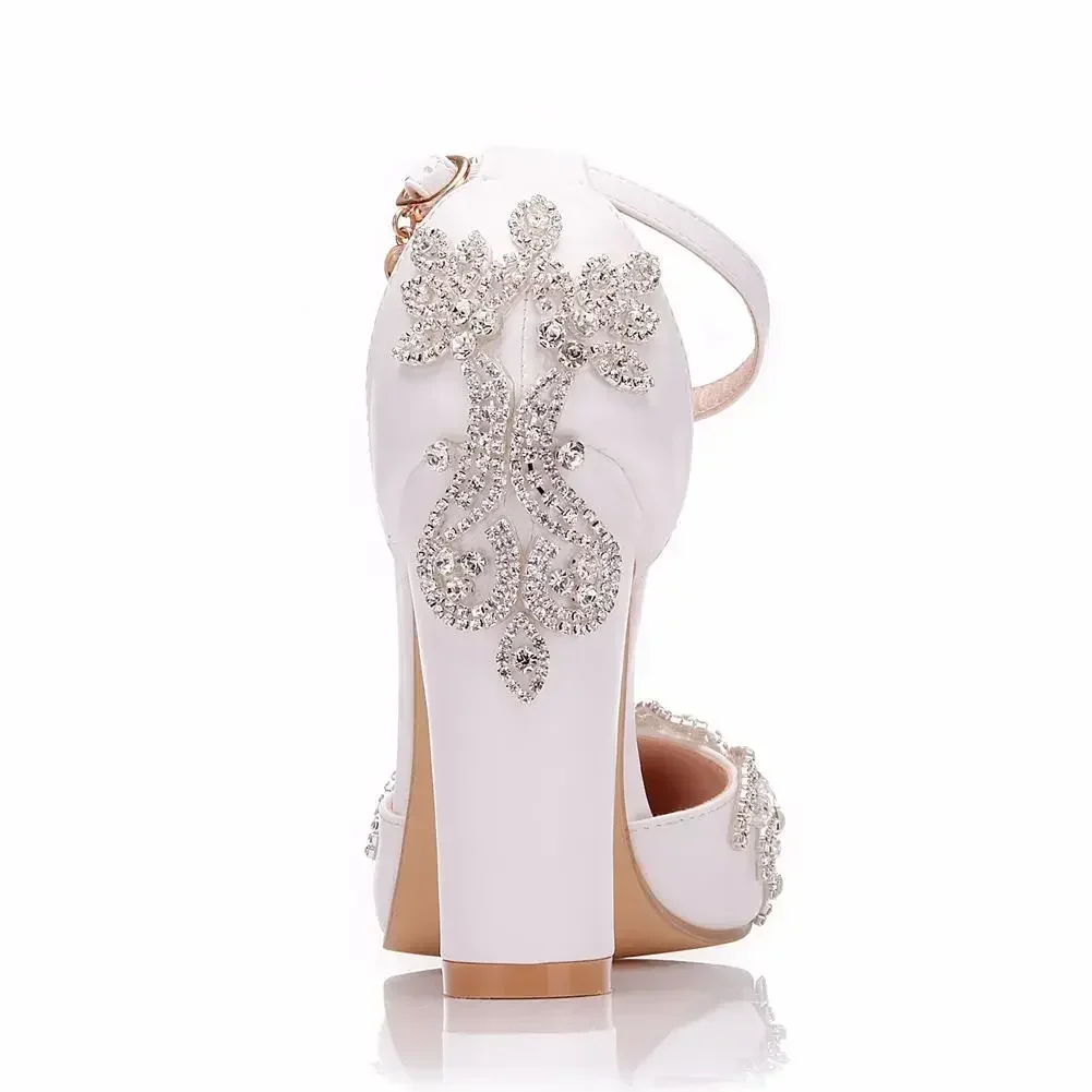 Buty na grubym obcasie z ostry – Rhinestone Sandal Women recenzja i cena