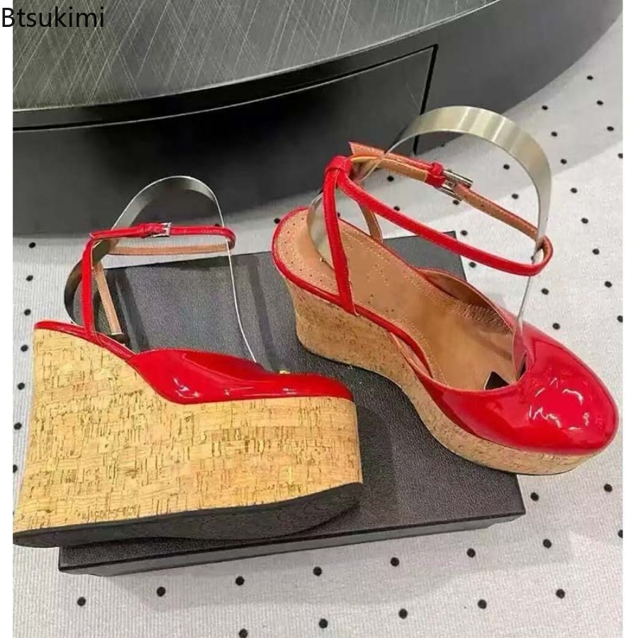Damskie lakierowane sandały na – Cork Wedge Sandal recenzja i cena