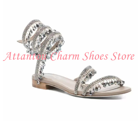 Sandały damskie płaskie z krys – Rhinestone Sandal Women recenzja i cena