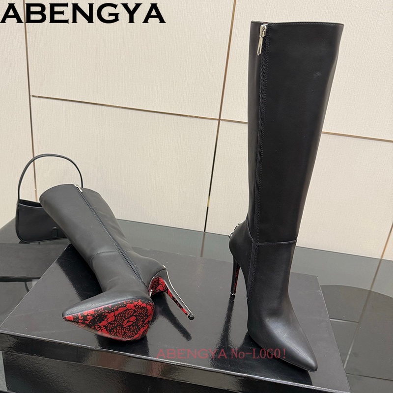 Seksowne czarne skórzane kozak – High Knee Heel Boots recenzja i cena