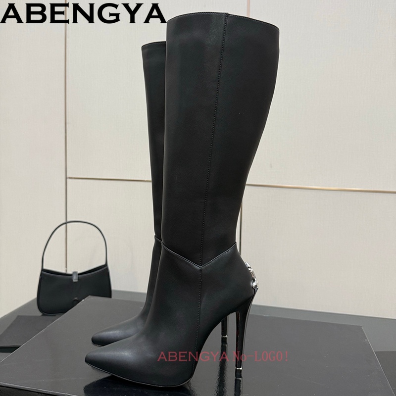 Seksowne czarne skórzane kozak – High Knee Heel Boots recenzja i cena