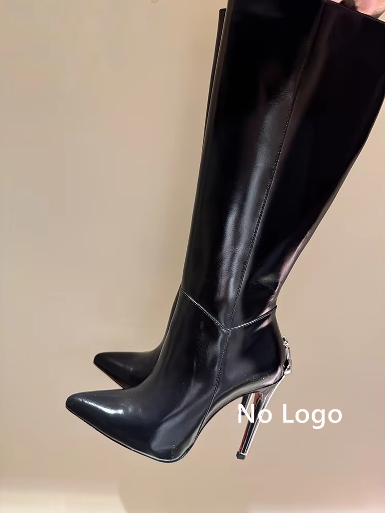 Seksowne czarne skórzane kozak – High Knee Heel Boots recenzja i cena
